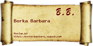 Borka Barbara névjegykártya